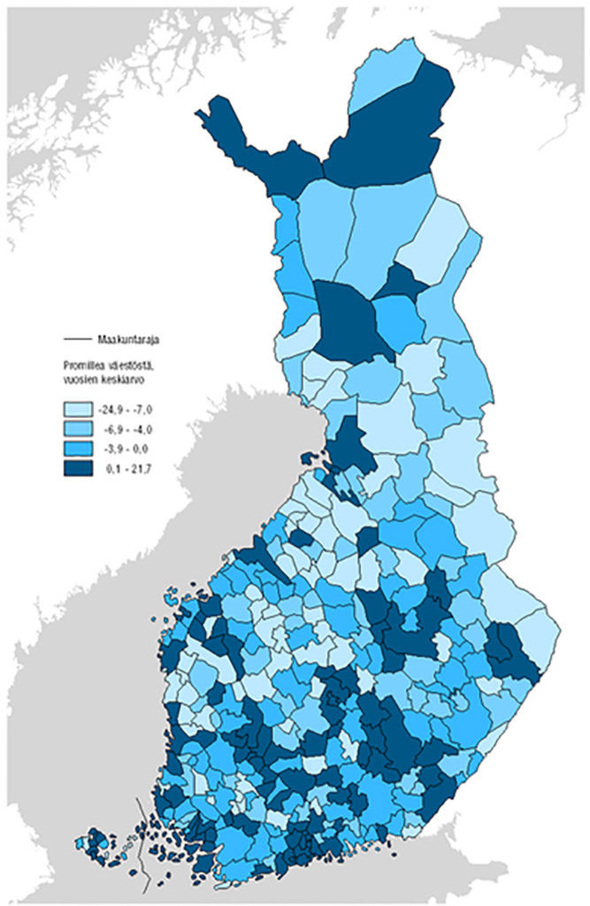 Vaata, kus Soomes rahvaarv väheneb, kus kasvab