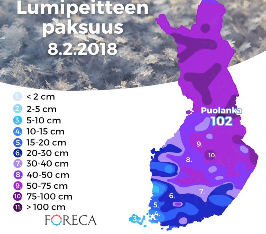 Kesk-Soomes paljudes kohtades meetri jagu lund