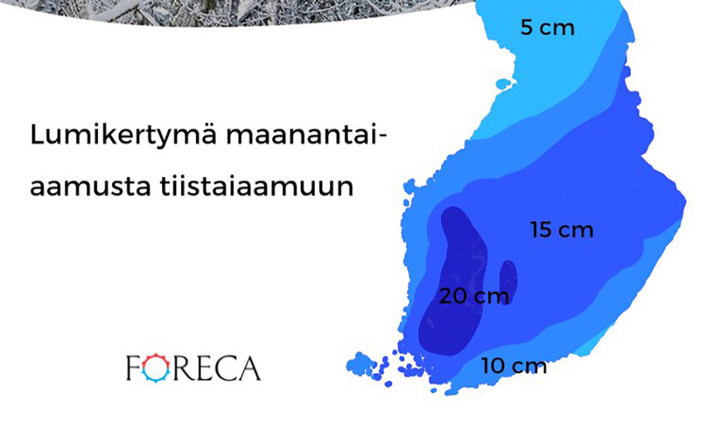 Nädala algul Soomes oodata suurt lumesadu – maha sajab kohati 20 cm lund