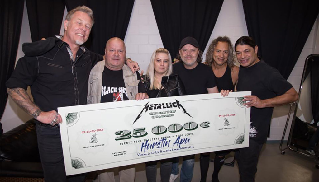 Metallica annetas Soome toidupangale 25 000 eurot