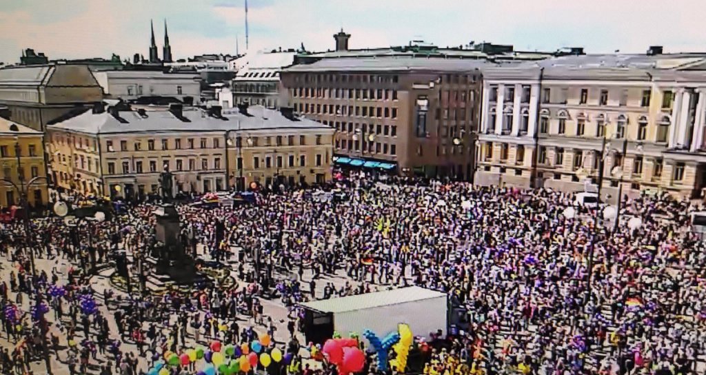 Helsingis oli suur geiparaad, millest võttis osa rekordiliselt palju inimesi