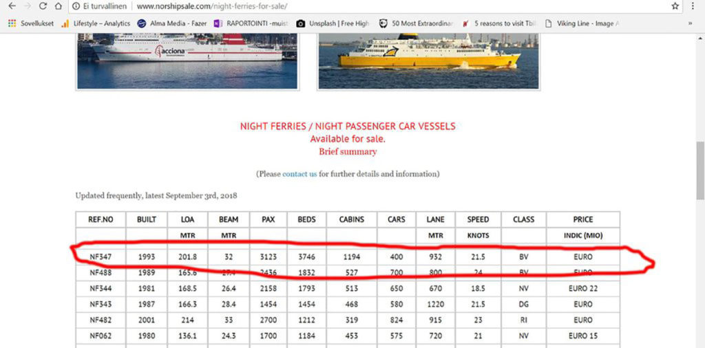 Kas Tallink on Silja Europa müüki pannud?