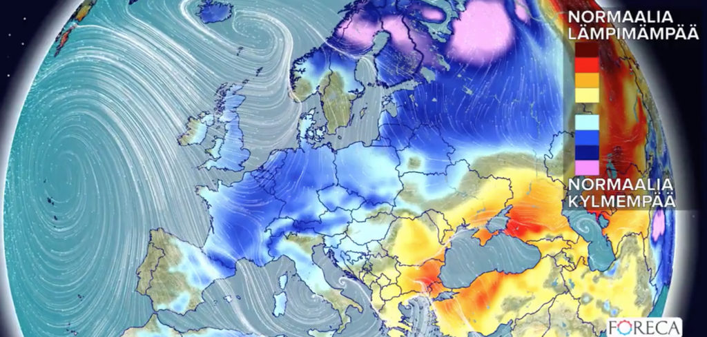 Järgmised kuu aega on Euroopas valdavalt tavapärasest jahedam ilm