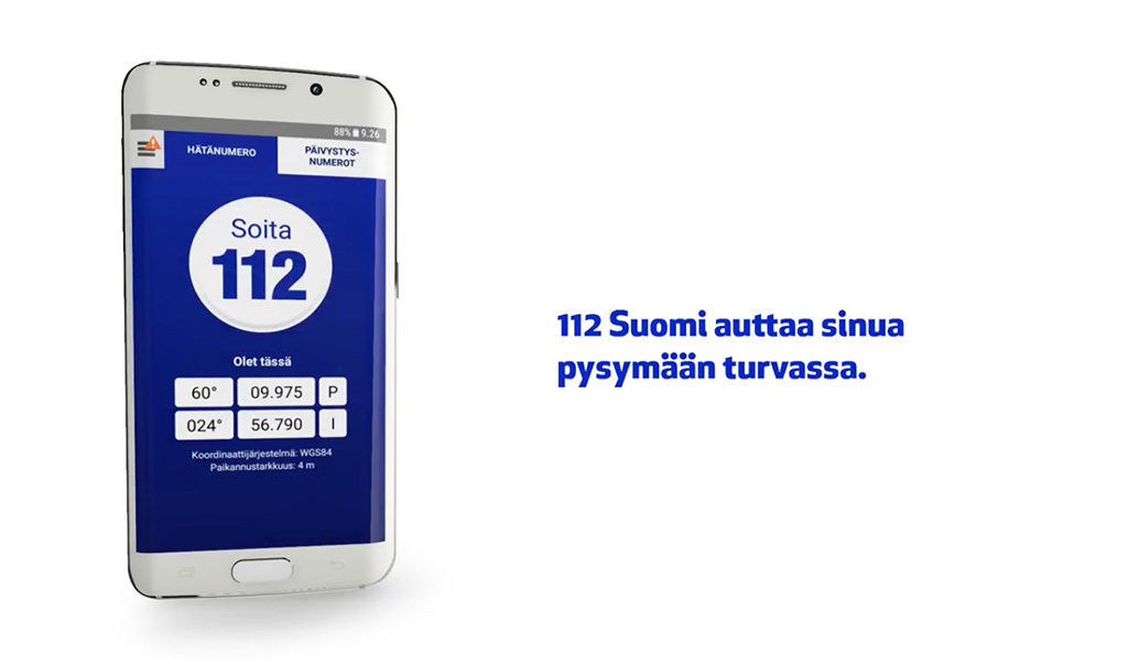 Soomes saadetakse ohuteated rakenduse 112 kaudu mobiilile