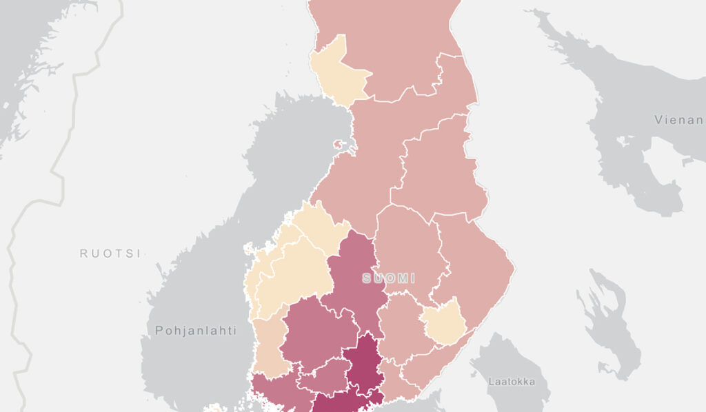 Soomes saab kaardilt vaadata, kus inimesed on kõige enam koroonat põdenud