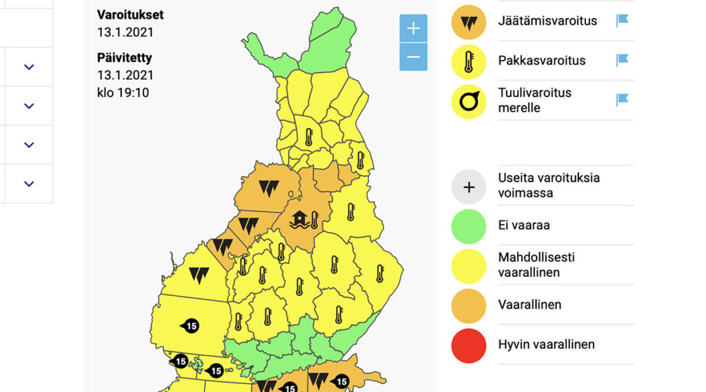 KUUM: Soome ilmateenistus andis pakasehoiatuse