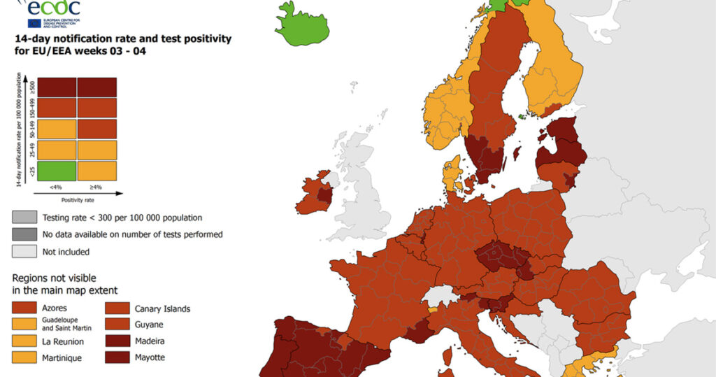 Koroona olukord Euroopas: epitsentrid on Ibeeria ja Baltikum, Islandil viirus praktiliselt kadunud (lisatud suur tabel)