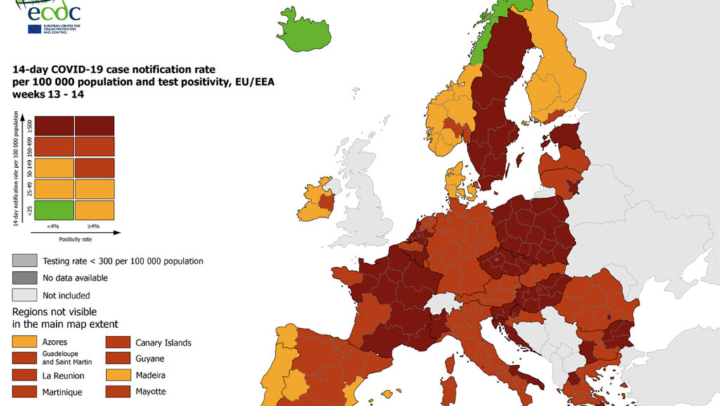 Värske koroona ülevaade Euroopas: Eesti püsib nakatumiste poolest tabeli tipus, Soome lõpus