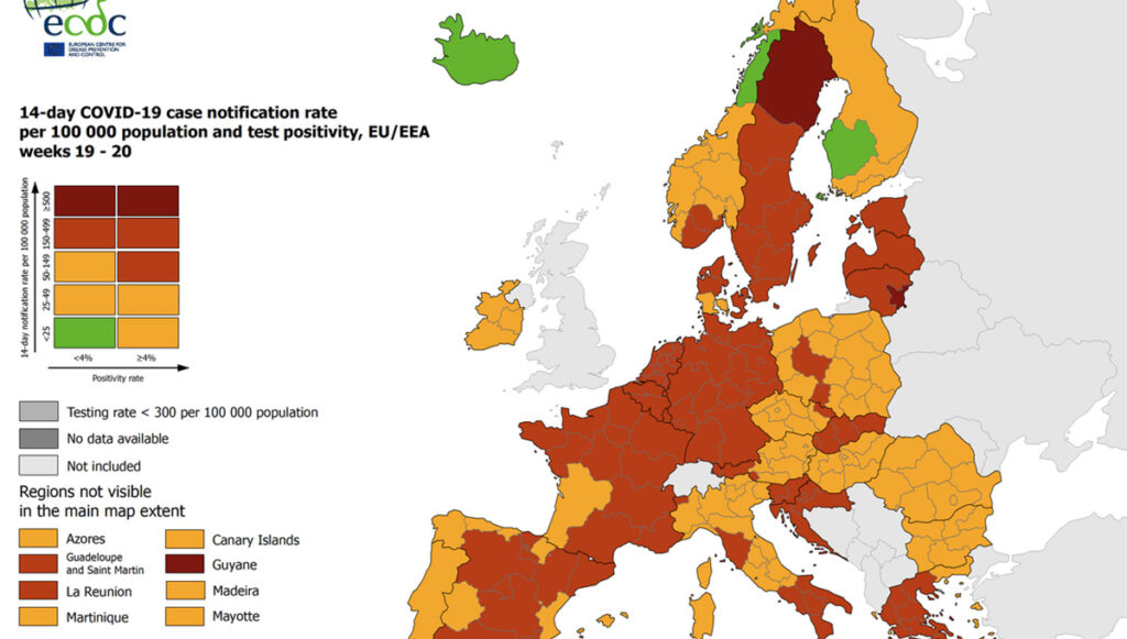 Koroona olukord Euroopas: Balti riigid on taas epitsentrid, Soome tase jätkuvalt madal