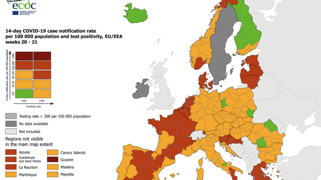 Koroona ülevaade Euroopas: esikohal on taas Leedu, Rootsi tase alanenud, Soome tase jätkuvalt väga madal