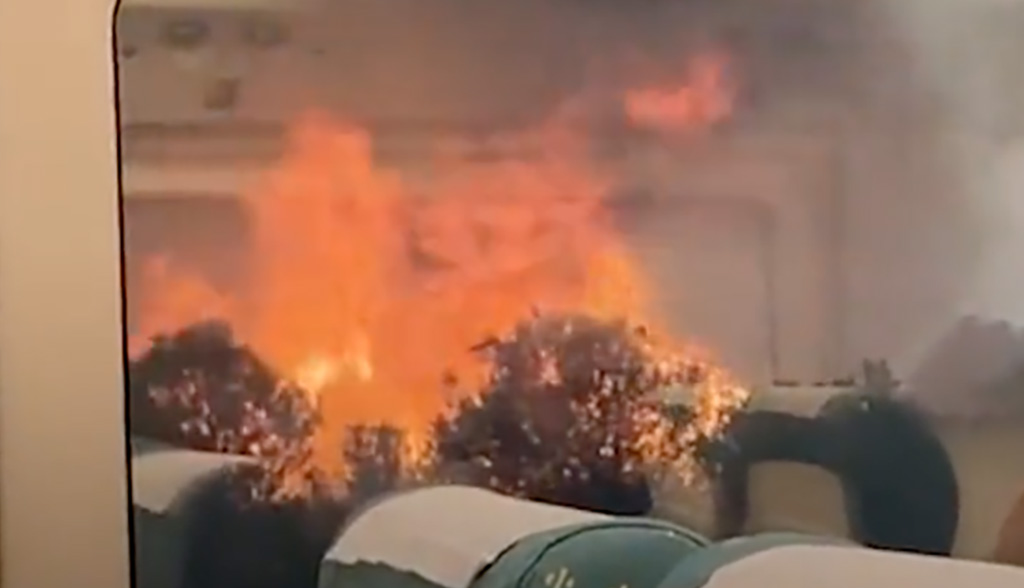 Paanika Hispaanias: jäi rong seisma keset metsapõlengut (lisatud video)