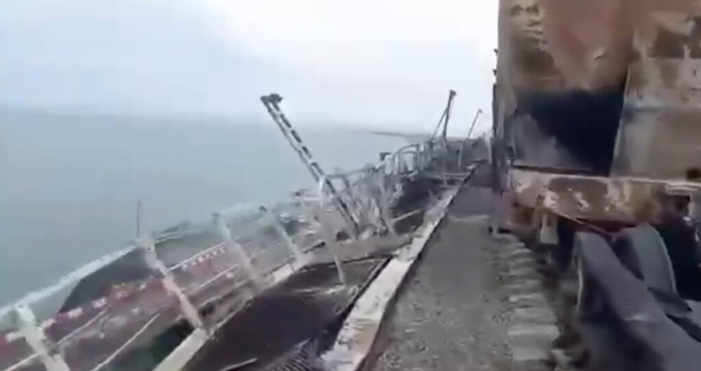 Video raudtee kahjustustest Krimmi sillal