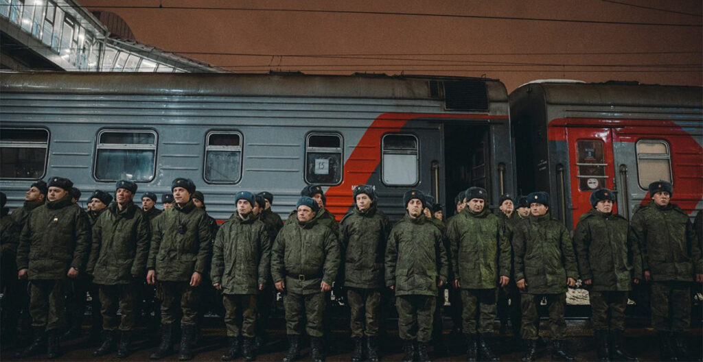 Vene mobiliseeritud panid plehku rongist, olles teel rindele