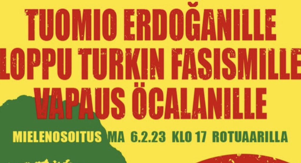 Skandaal Soomes: Türgi presidendi nukku väntsutati tokkide otsas meeleavaldusel