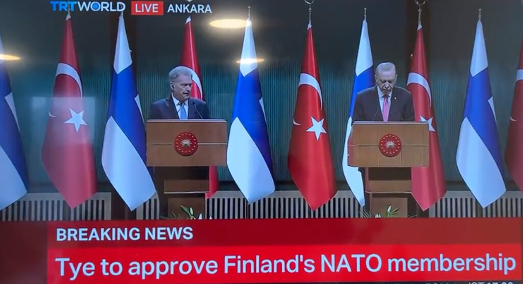 Türgi alustab Soome NATO-ga liitumise ratifitseerimist, Rootsi jäetakse ootama