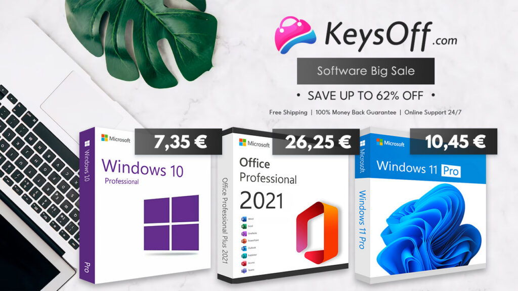 62% SOODSAMALT: aktiveerige Windows 10 Pro või Office 2021 Keysoffis madalaima hinnaga! Müügil kogu originaal arvutitarkvara!