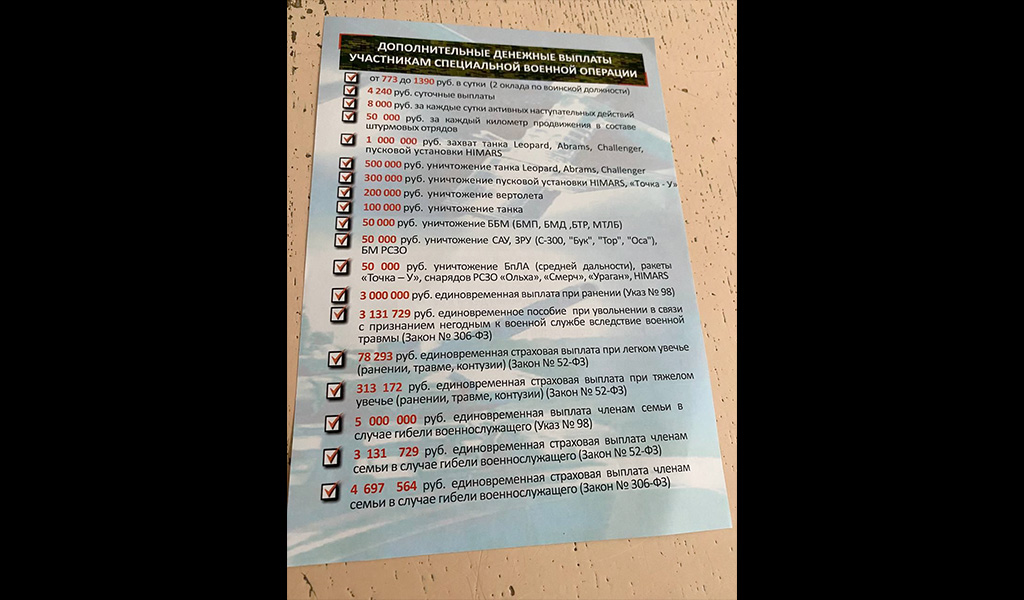 Vene sõdurite hulgas hakati levitama hinnakirja, kui palju makstakse Lääne tehnika eest