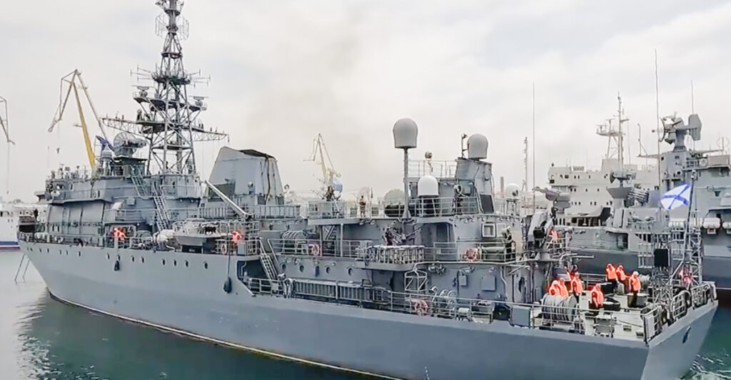 Venemaa avaldas video laevast, mis Ukraina andmetel sai tabamuse