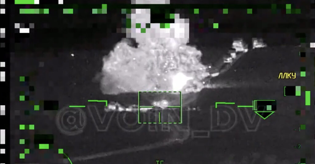 VIDEO: Ukraina kolonni hävitamine Vene kopterilt