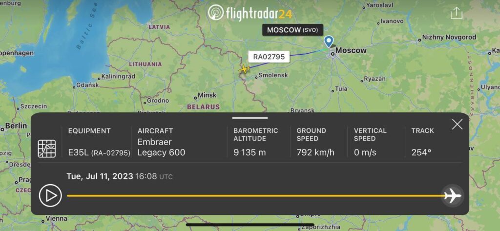 Valgevene allikad: Prigožini lennuk sõitis Valgevenesse