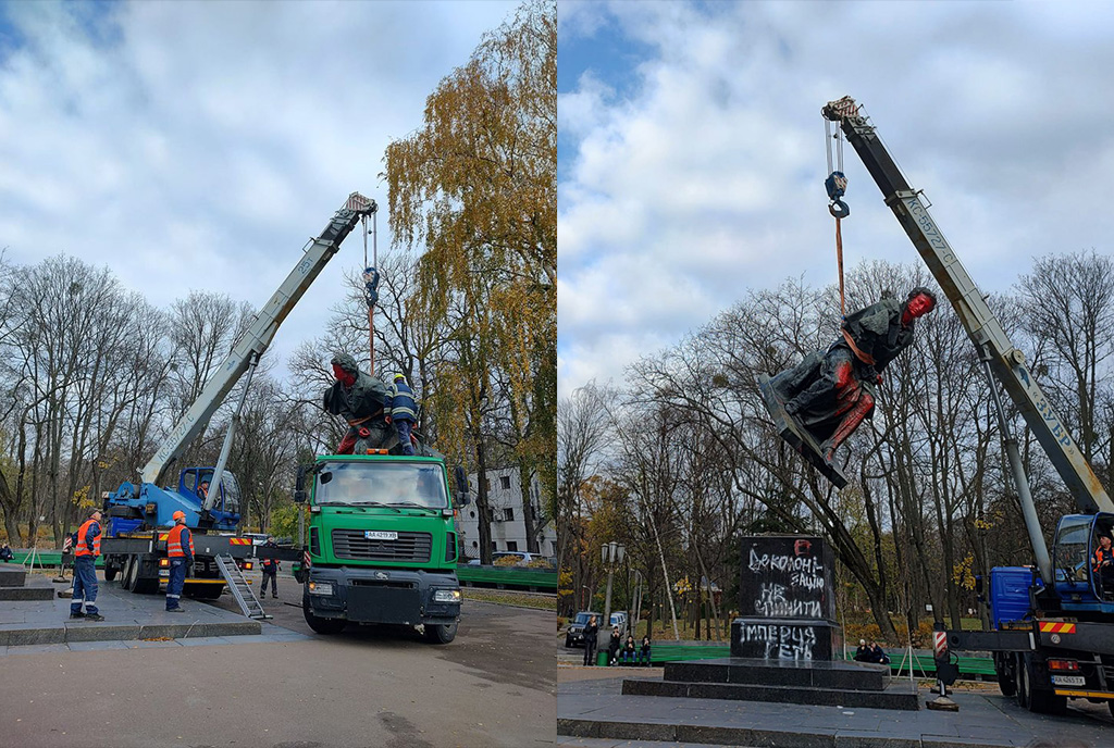 VIDEO: Kiievis võeti maha Puškini monument