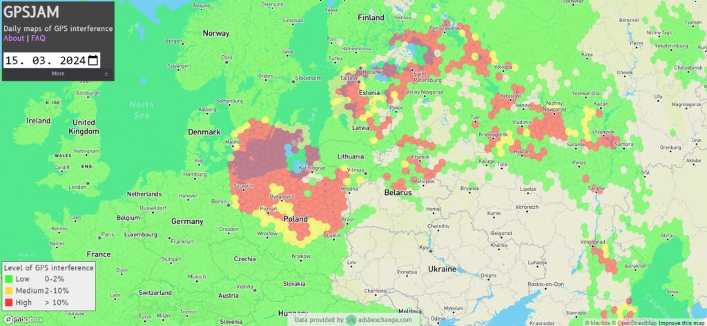 Soomes ja selle ümber on ulatuslikud GPS positsioneerimise häired