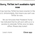 TikTok muutus USA-s kättesaamatuks