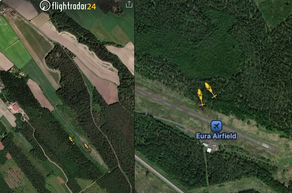 PILDID: nii lendasid Soomes kokku põrganud kopterid enne õnnetust