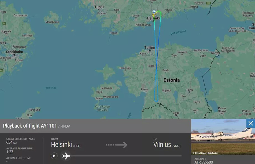 Soomest Leetu lennanud lennuk keeras Eesti kohal õhus tagasi