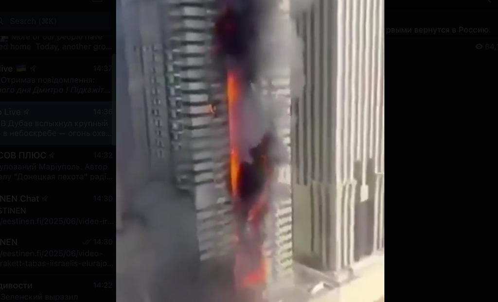 VIDEO: Dubais süttis põlema pilvelõhkuja