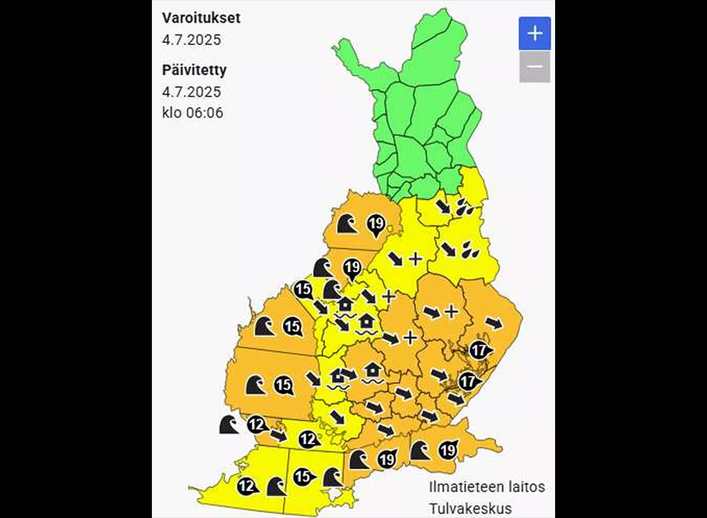 Torm Ulla jõudis Soome – ulatuslikud elektrikatkestused