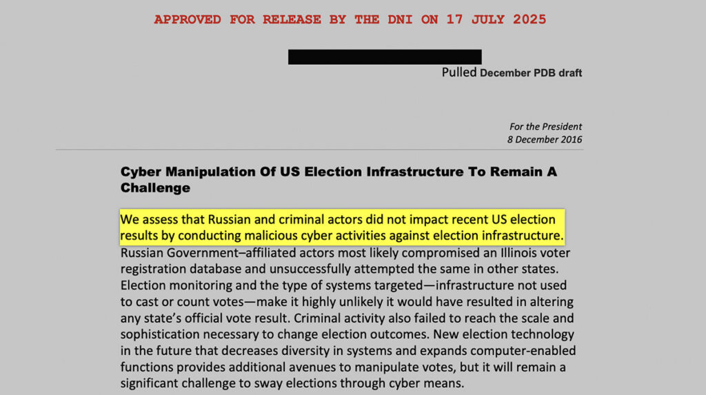 USA avalikustas luuredokumendid, millest nähtub, et Venemaa ei mõjutanud 2016. aasta valimisi