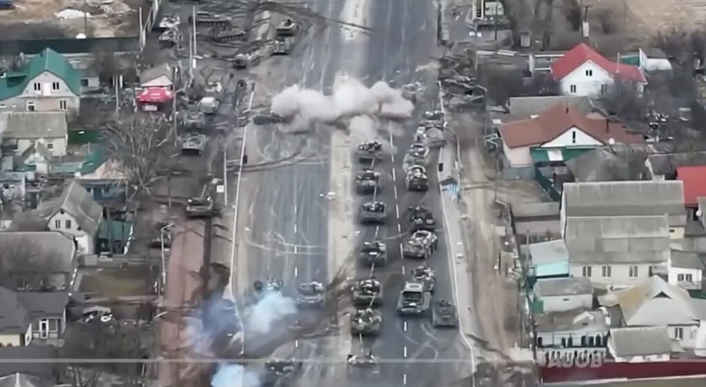 VIDEO: venelased kasutasid peamist maanteed teel Kiievisse