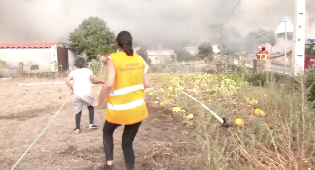 VIDEO: Portugali naine üritab päästa oma elamist tule eest