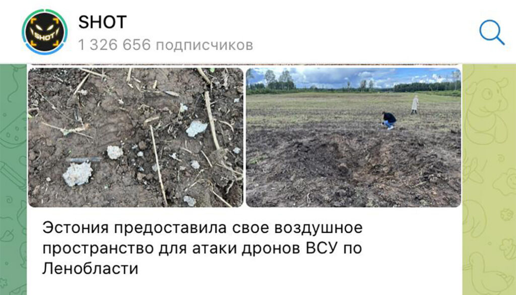 Vene infokanal: Eesti on andnud oma õhuruumi Venemaa ründamiseks Ukraina droonidele