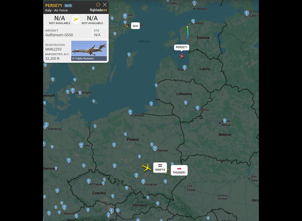 Itaalia seirelennuk AWACS startis öösel Poola poole Eestist
