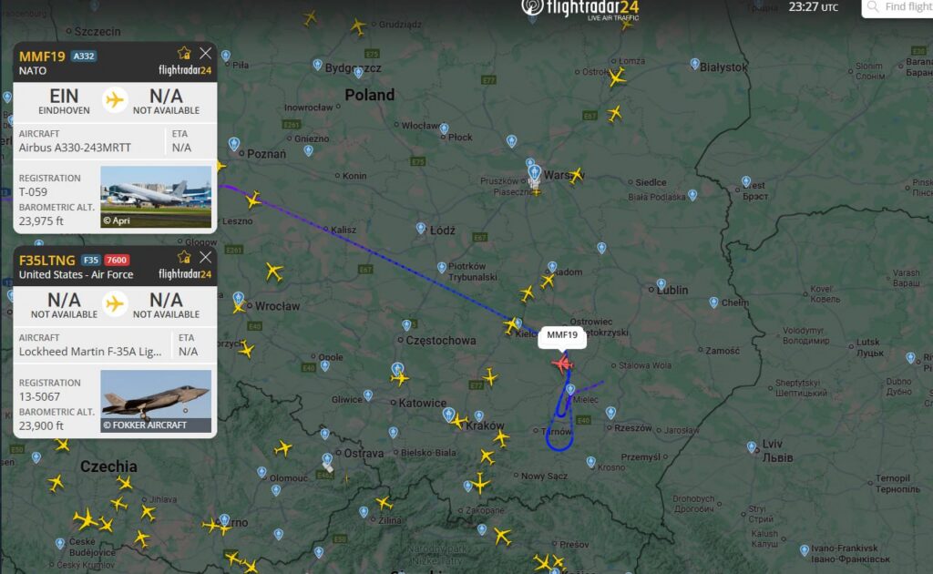 Lennuinfo: Poolas oli õhus ka USA õhujõudude hävitaja F-35