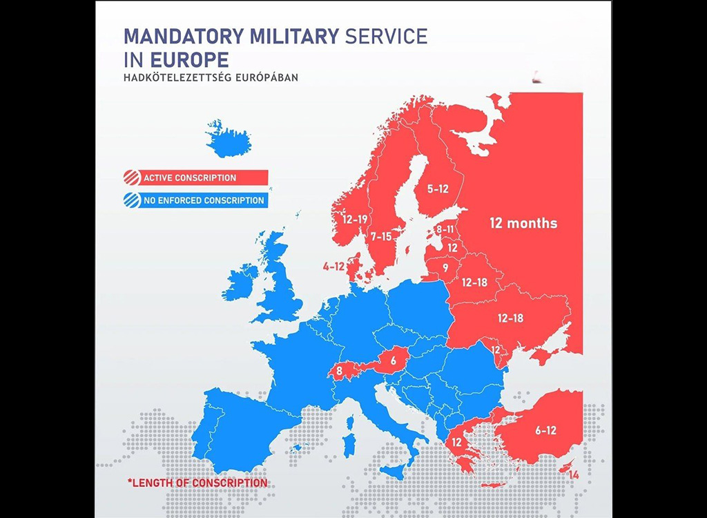 Hea teada: Kohustuslik sõjaväeteenistus Euroopas ja selle pikkus