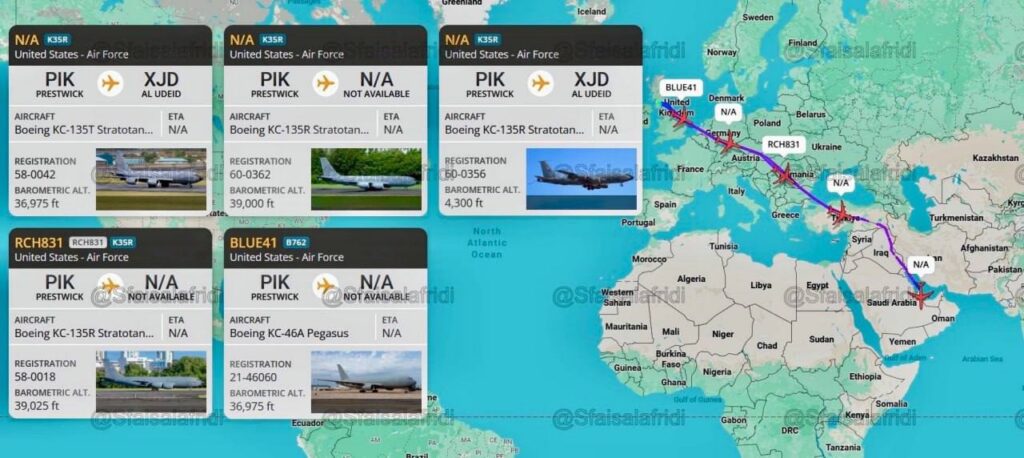 Midagi on toimumas: üle Euroopa liigub Lähis-Itta hulgaliselt USA sõjalennukeid