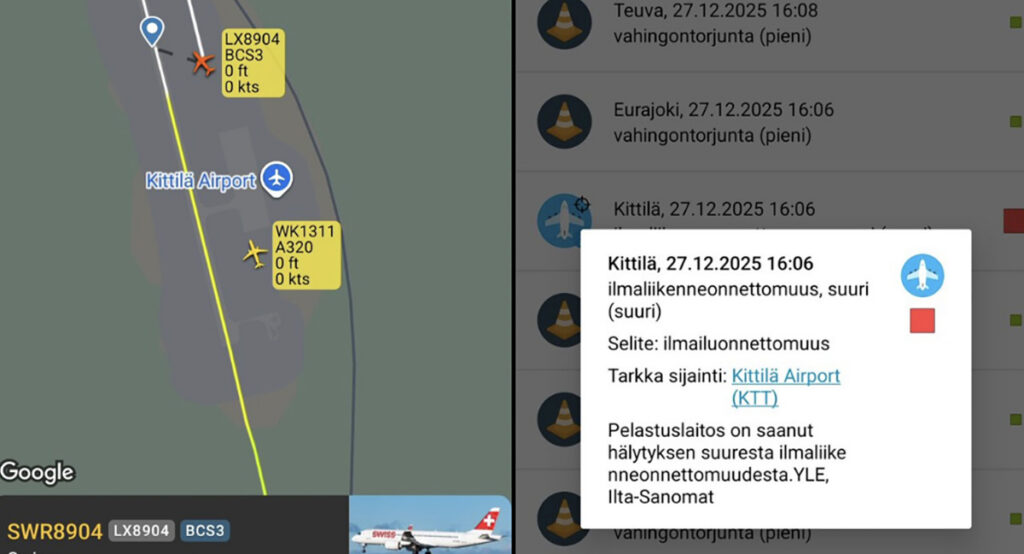 Soomes oli suur lennuliiklusõnnetus