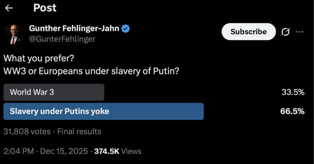Kas see võib olla tõsi? Eurooplased eelistavad sõjale Putini orjust