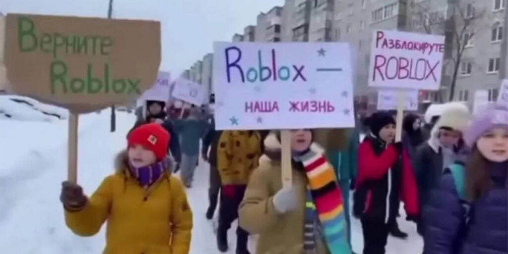 Venemaa lapsed tulevad Robloxi kaitseks tänavatele