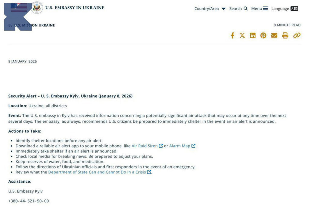 USA saatkond Ukrainas hoiatab Orešniku raketi kasutamise eest