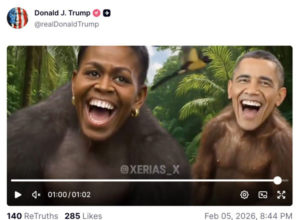 VIDEO: Trump avaldas video, kus Obamat ja tema naist on kujutatud ahvidena