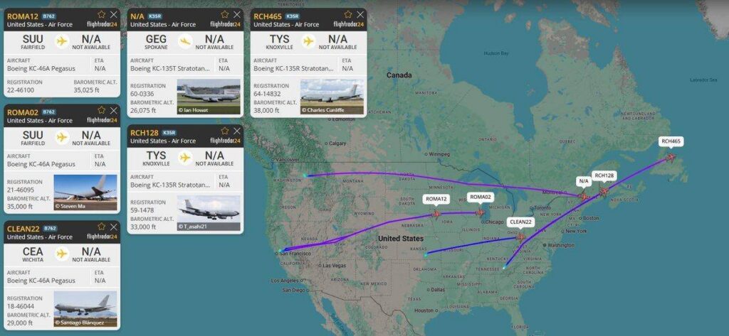 Midagi on toimumas: kümned USA sõjalised tankimislennukid on teel Euroopasse