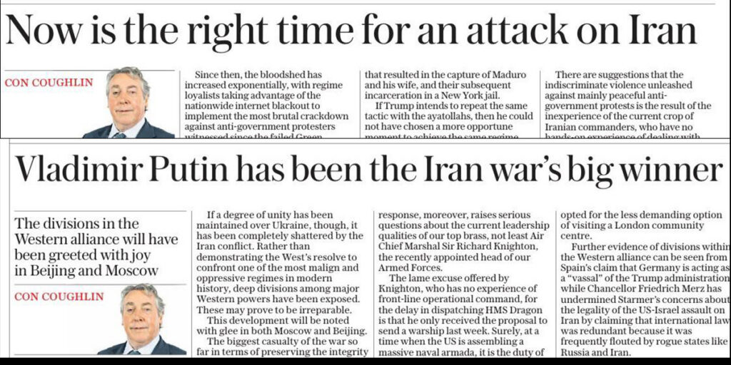 Jahmatav areng: tuleb välja, et Iraani sõja toetajad on putinistid