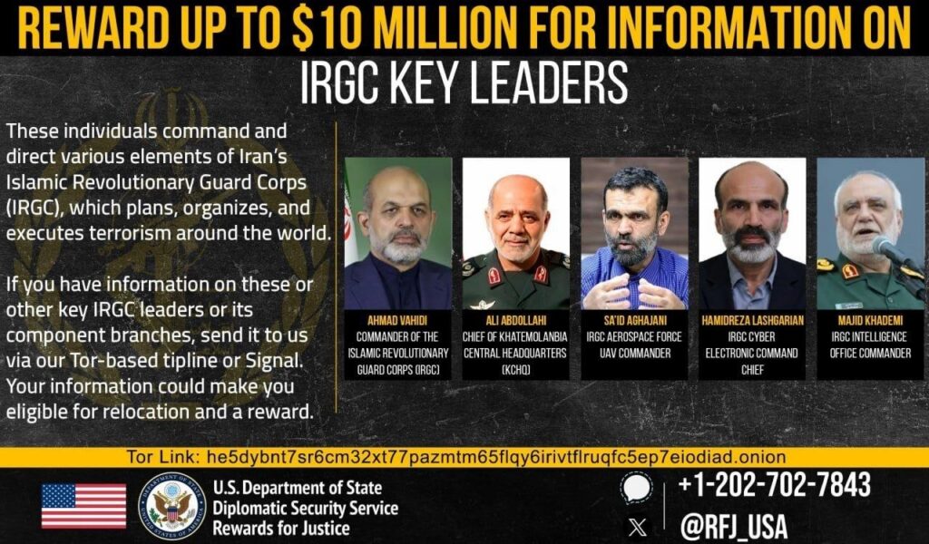 USA pani välja 10 miljonit pearaha Iraani juhtide eest