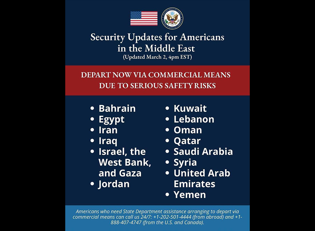 USA kutsub kodanikud Lähis-Ida riikidest viivitamatult ära