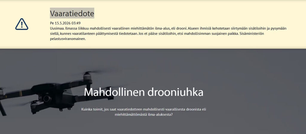 Soome võimud: droonioht on möödas