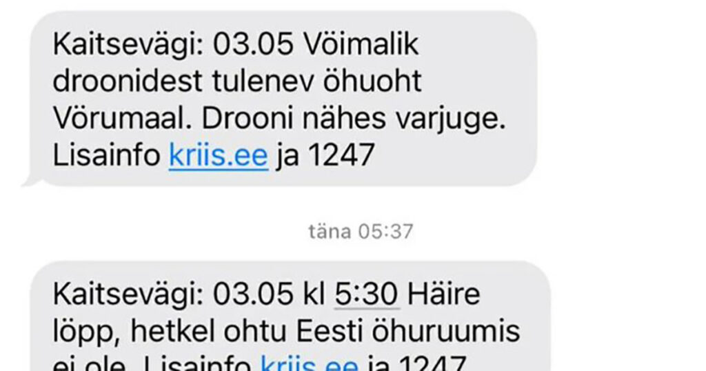 Eesti idaosas said inimesed drooniohu hoiatuse